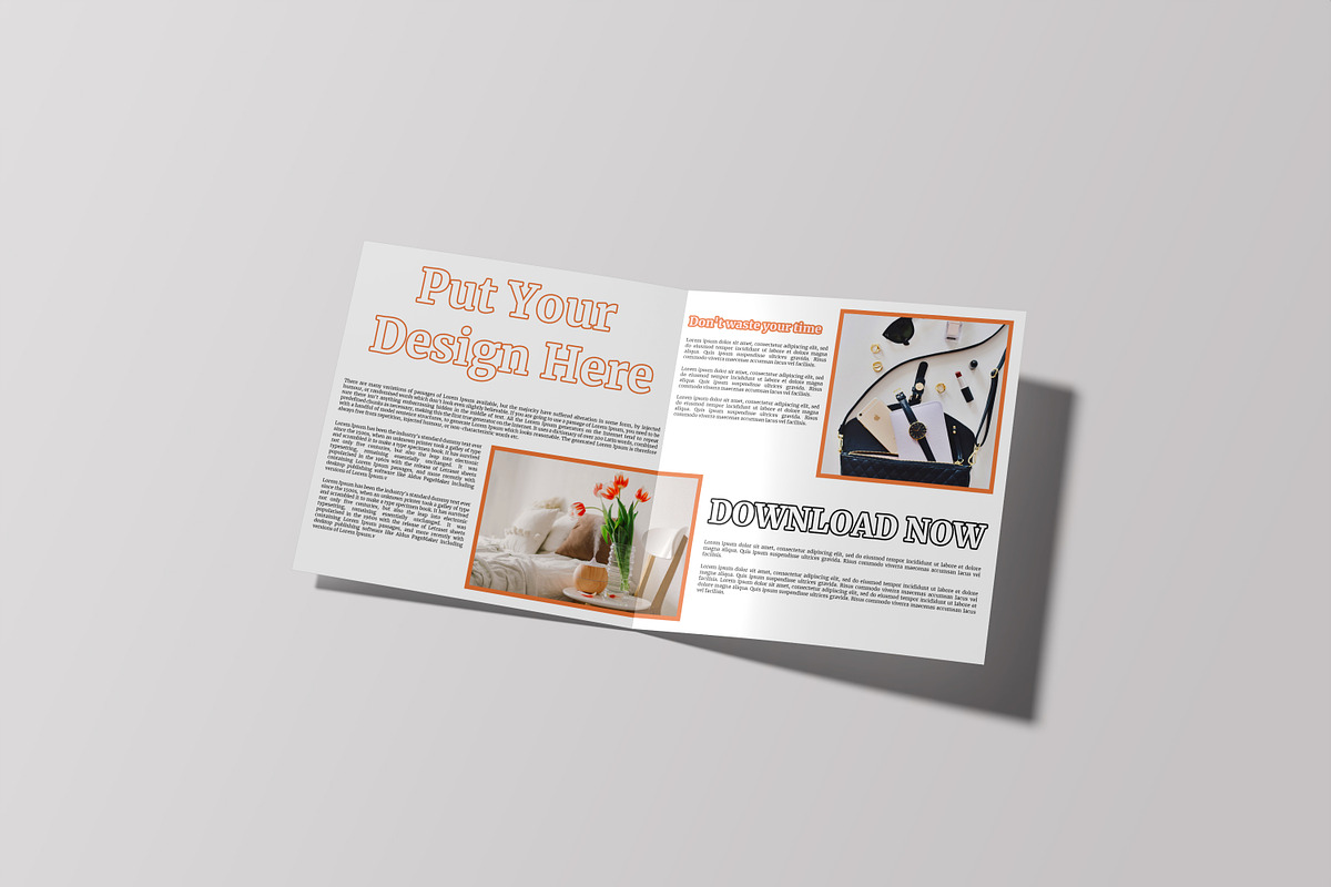 Square Bifold Brochure Mockup, a Print Template by rahmatmoscae (Photo 10 of 16)