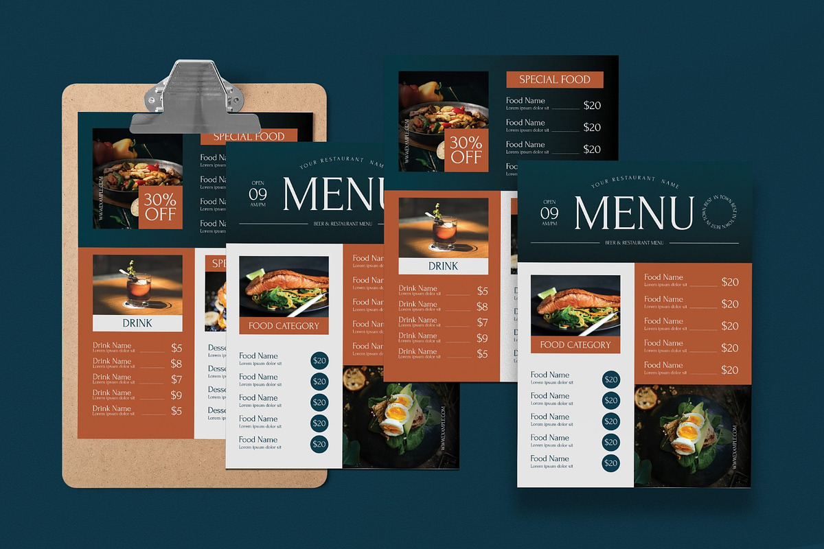 Restaurant Food Menu, a Flyer Template by graphicook