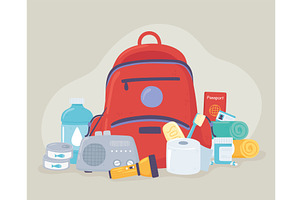 emergency kit banner, a Healthcare Illustration by studiogstock