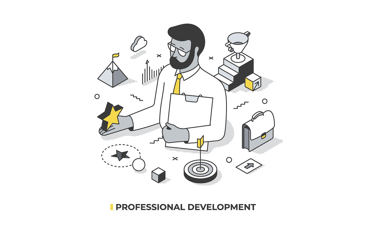 Isometric Lined Illustrations Set, an Education Illustration by Rassko (Photo 4 of 13)