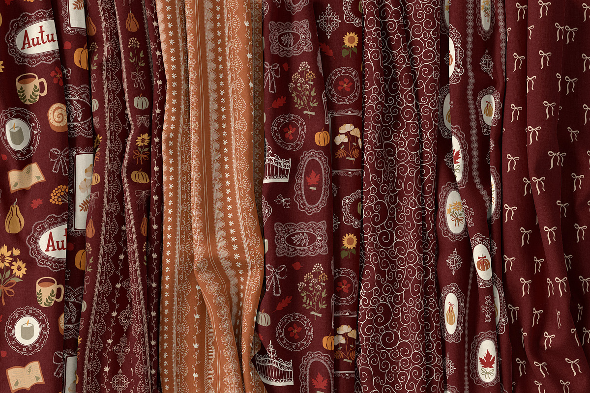 Autumn lace patterns Vector, a Pattern Graphic by Tani Kuzminka (Photo 7 of 24)