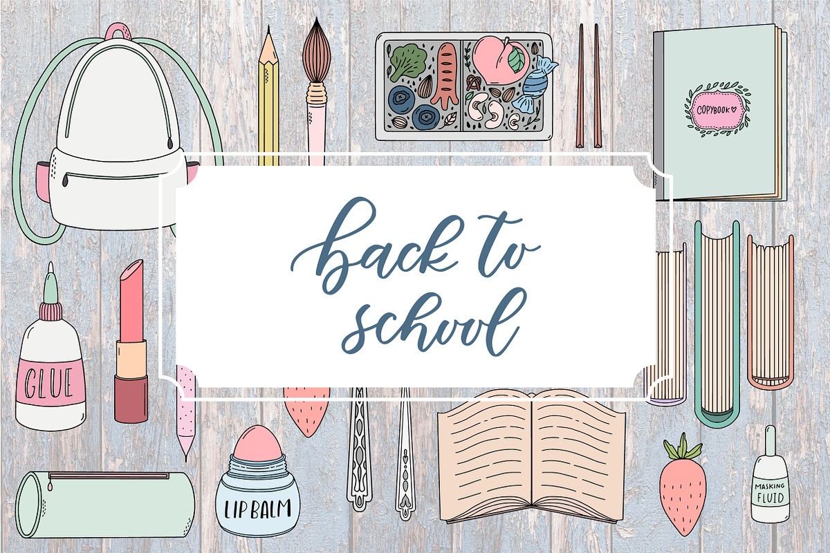 BACK TO SCHOOL. Cute doodle pack., an Education Illustration by Sentimental postman (Photo 1 of 3)