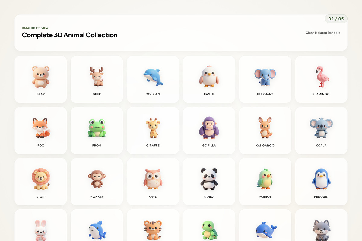 3D Animal Icons, an Emoji Icon by River Visual (Photo 2 of 5)