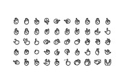 50 Hand Gestures, an Outline Icon by Side Project (Thumbnail 2 of 7)