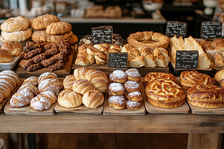 Variety of breads, pastries, and bak, a Background Photo by Pixeness