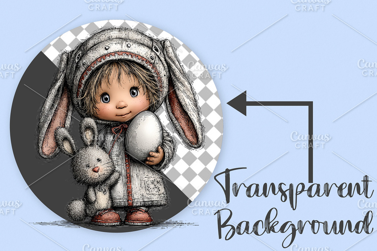 Whimsical Easter Girl Clipart Bundle, an Illustration by Canvas Craft (Photo 2 of 7)