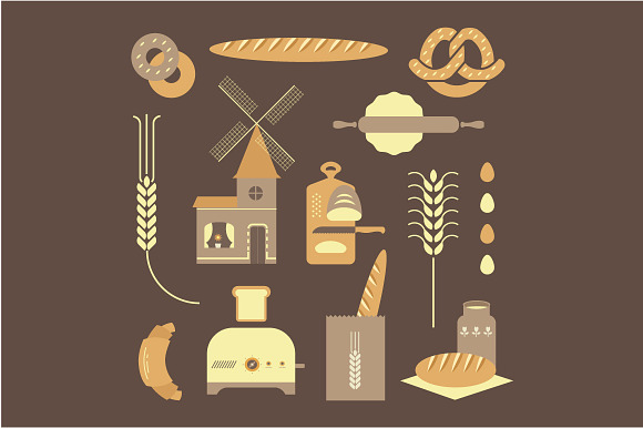 Vector bread icons preview 4