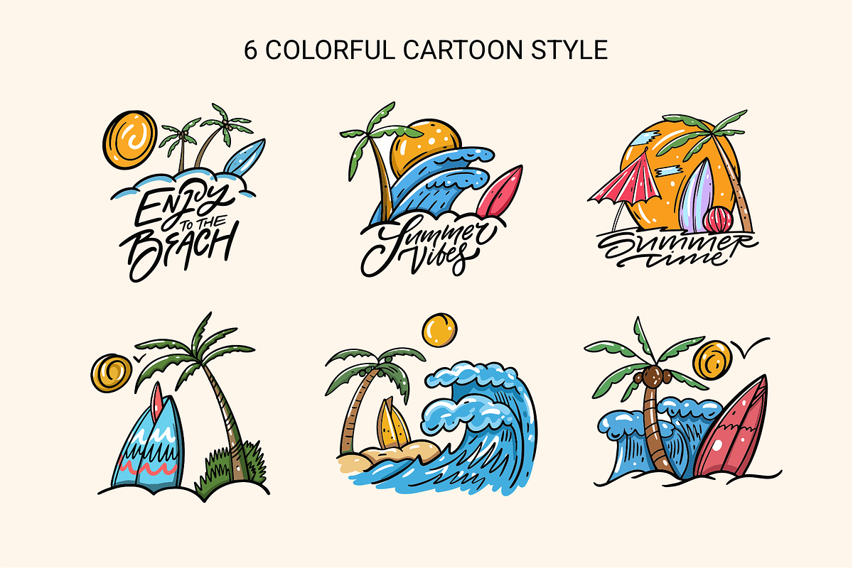 Summer Illustrations & Doodles Set, a Seasonal Illustration by Oktyabr (Photo 5 of 10)