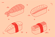 Sushi Vector Food Illustrations, a Food Illustration by TheFoodAtlas (Thumbnail 6 of 15)