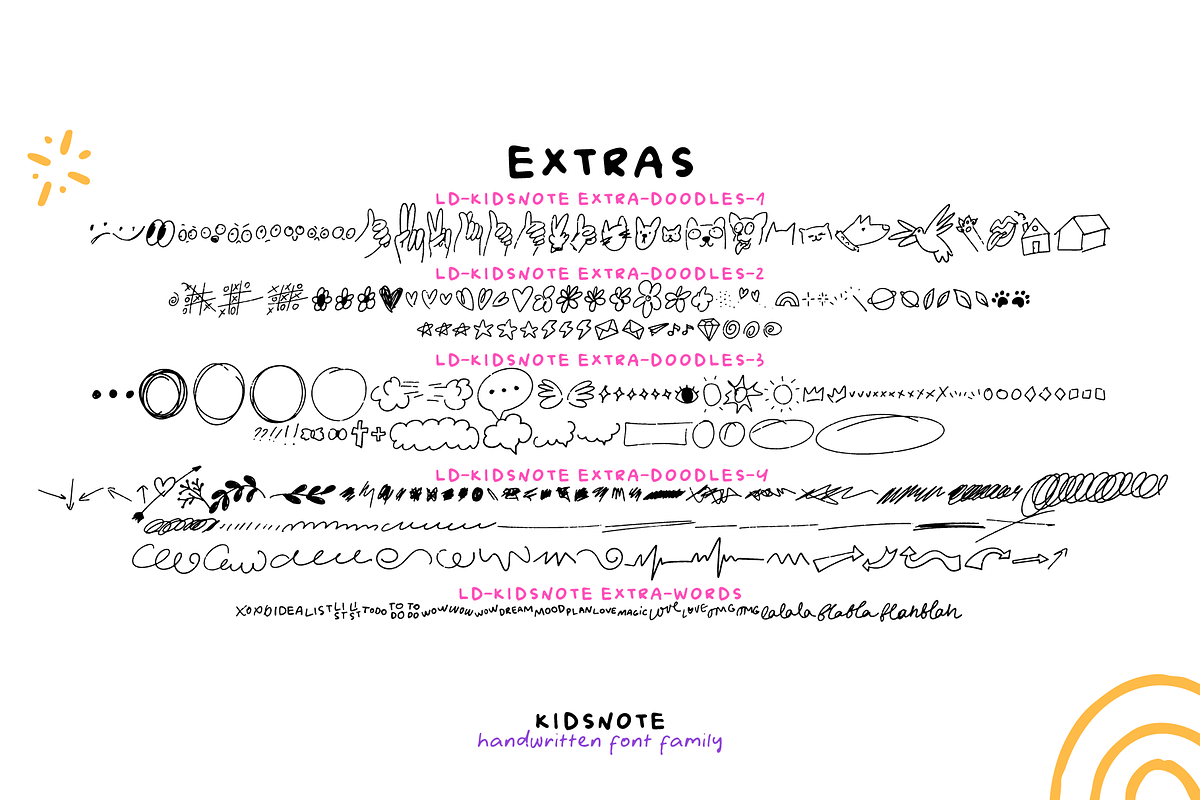 KIDSNOTE. Different Fonts Set +EXTRA, a Symbol Font by Luxfont (Photo 4 of 9)