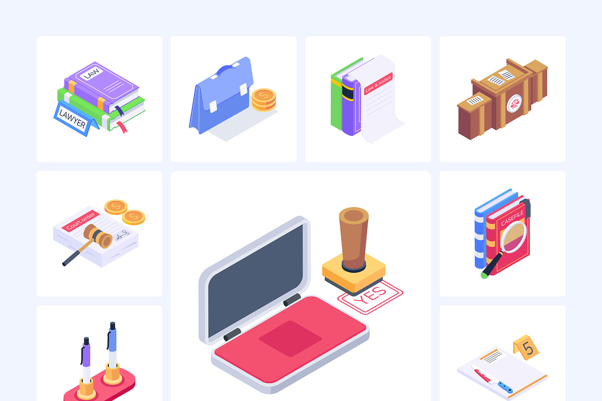 Law and Justice Isometric Icons, an Emoji Icon by Vectors Market (Photo 7 of 10)