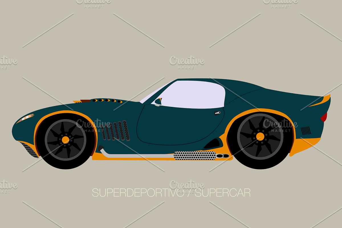 Classic convertible car in vector, a Transportation Illustration by FMR IBERICA