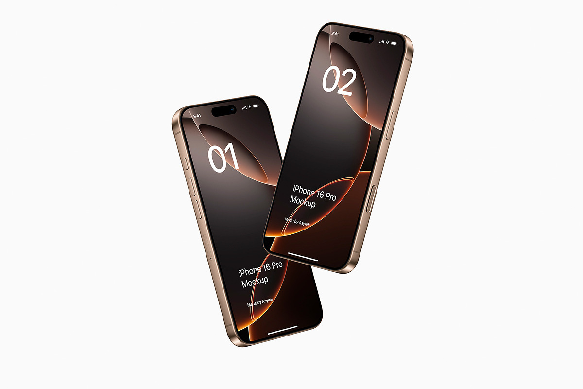 iPhone 16 Pro - 24 Mockups Scenes, an iPhone Mockup by Asylab (Photo 54 of 58)