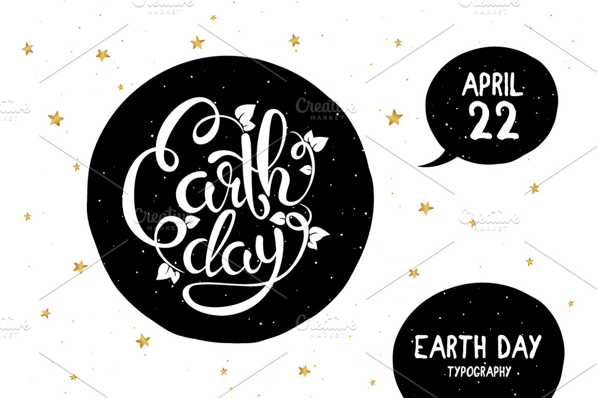 Earth Day lettering, an Illustration by inifer (Photo 1 of 2)