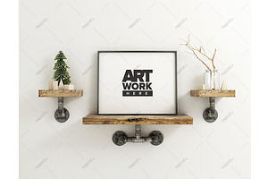 Frame Mockup Floating Industrial