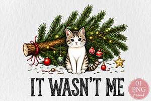 It Wasn't Me Funny Christmas PNG, a Seasonal Illustration by Rose Art