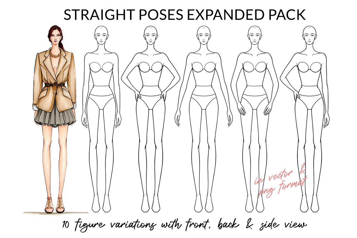 Straight Poses Expanded Pack Female, a Person Illustration by Art by Lin (Photo 1 of 8)