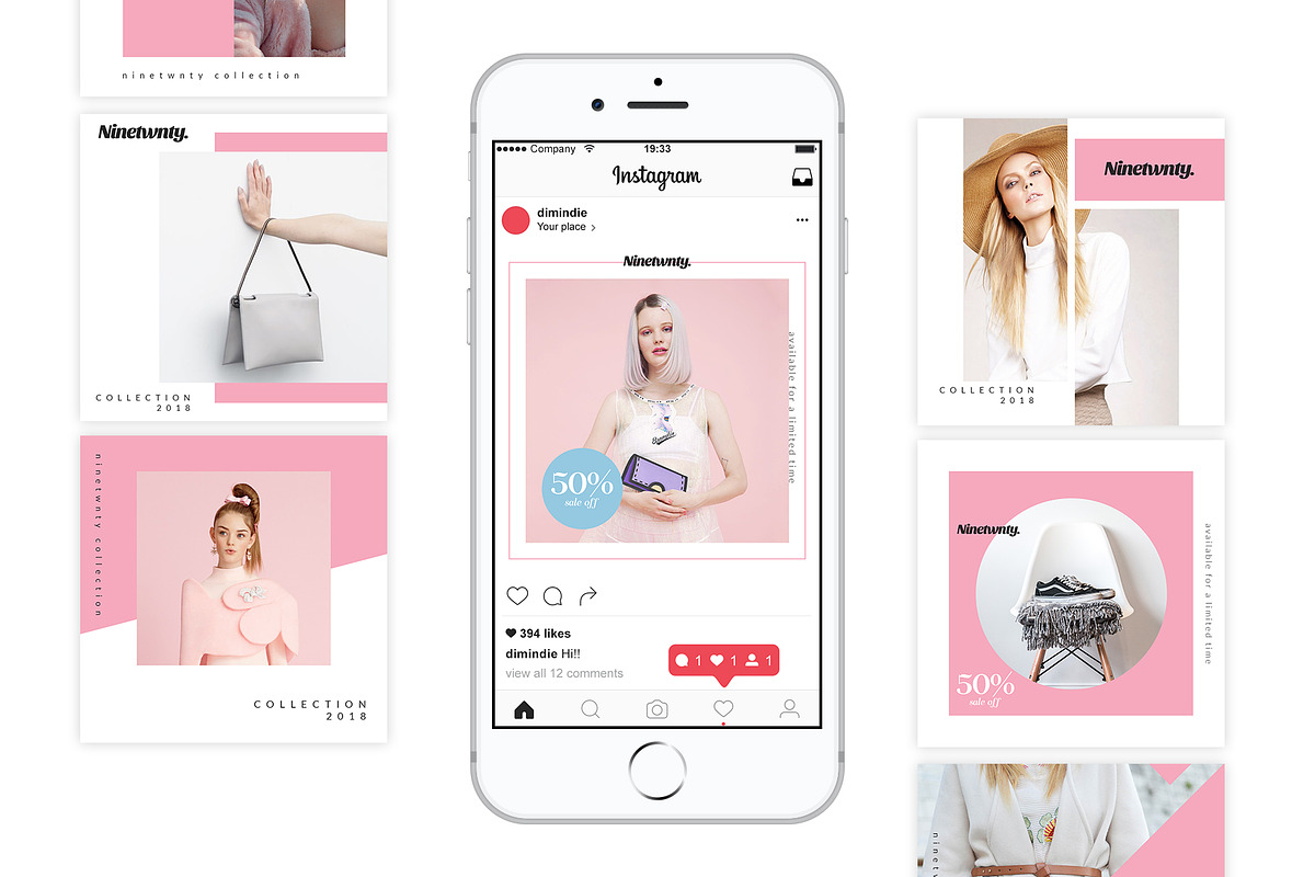 Begonia Instagram Template, a Social Media Template by dimindie (Photo 2 of 7)