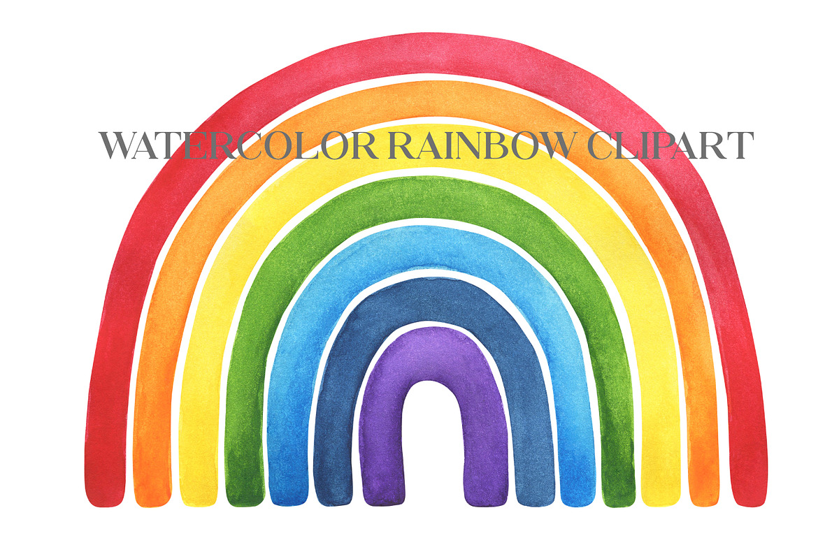 Watercolor rainbow clipart, an Object Graphic by Naty Art (Photo 6 of 6)