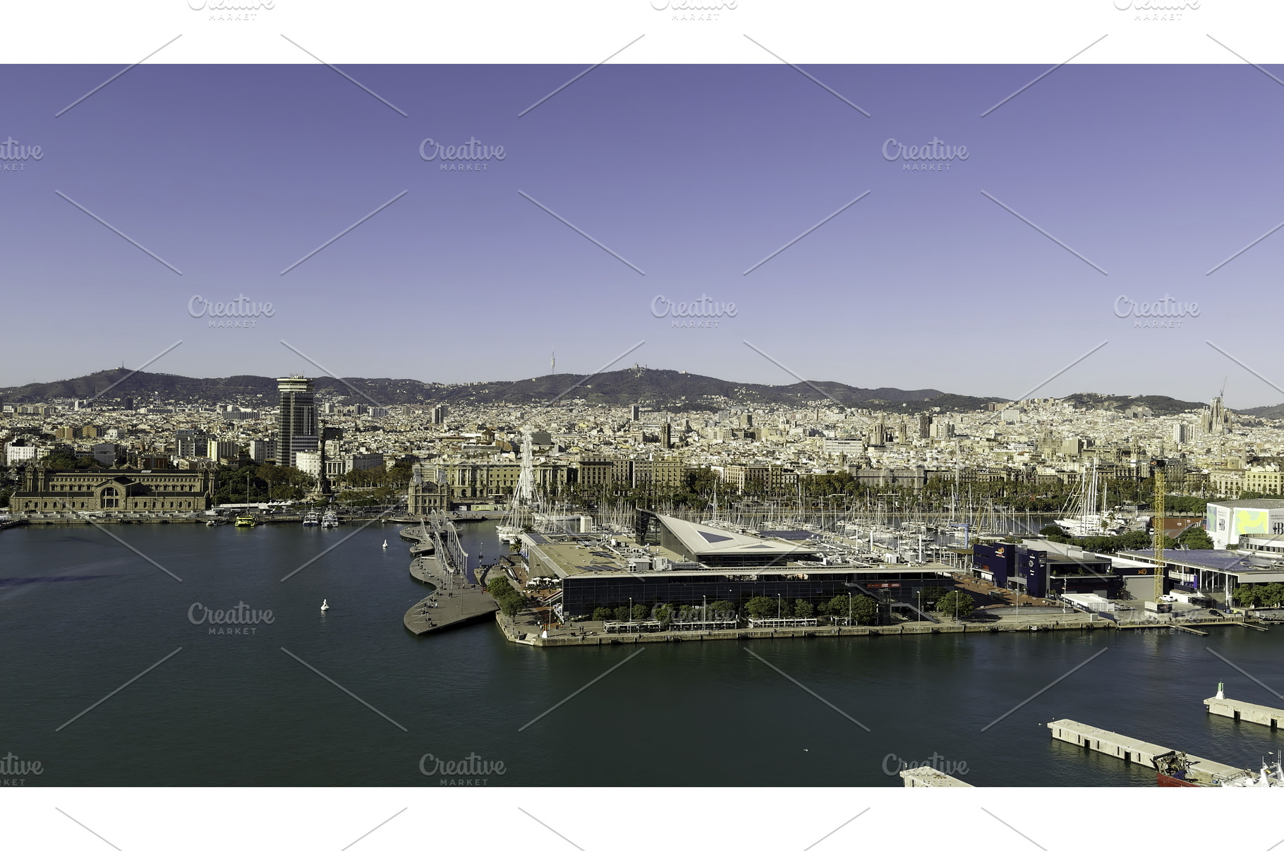 Panoramic view of port vell and, an Architecture Photo by Media Whale Stock