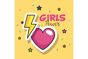 Power Girl Card With Heart