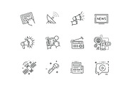 TV and Media News vector icons set, an Outline Icon by Tettygreen (Thumbnail 2 of 2)