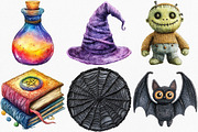 Watercolor Crochet Halloween Clipart, an Illustration by Canvas Craft (Thumbnail 3 of 8)