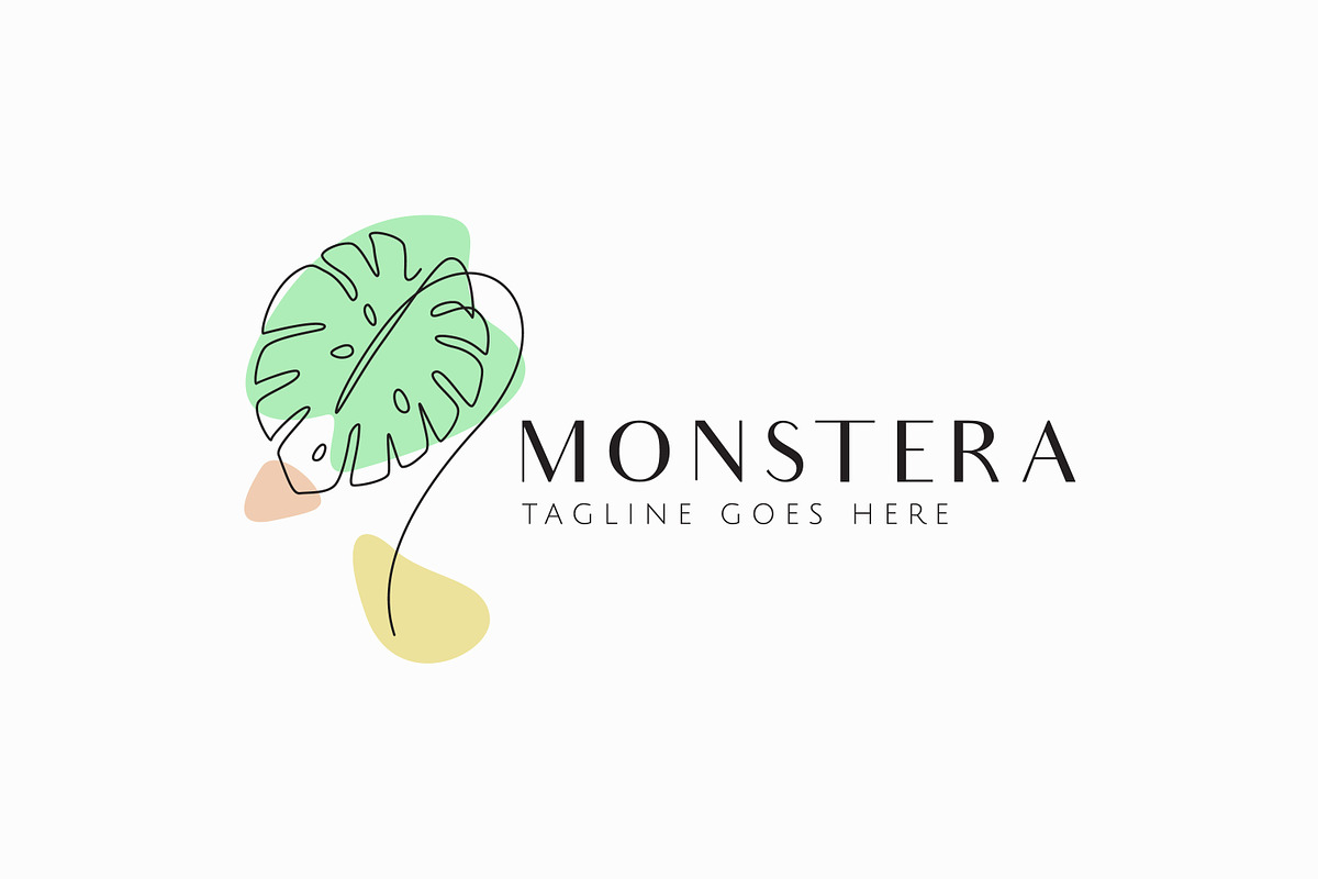 Logo Monstera Plant Leaf Linear, a Branding & Logo Template by Signatoro