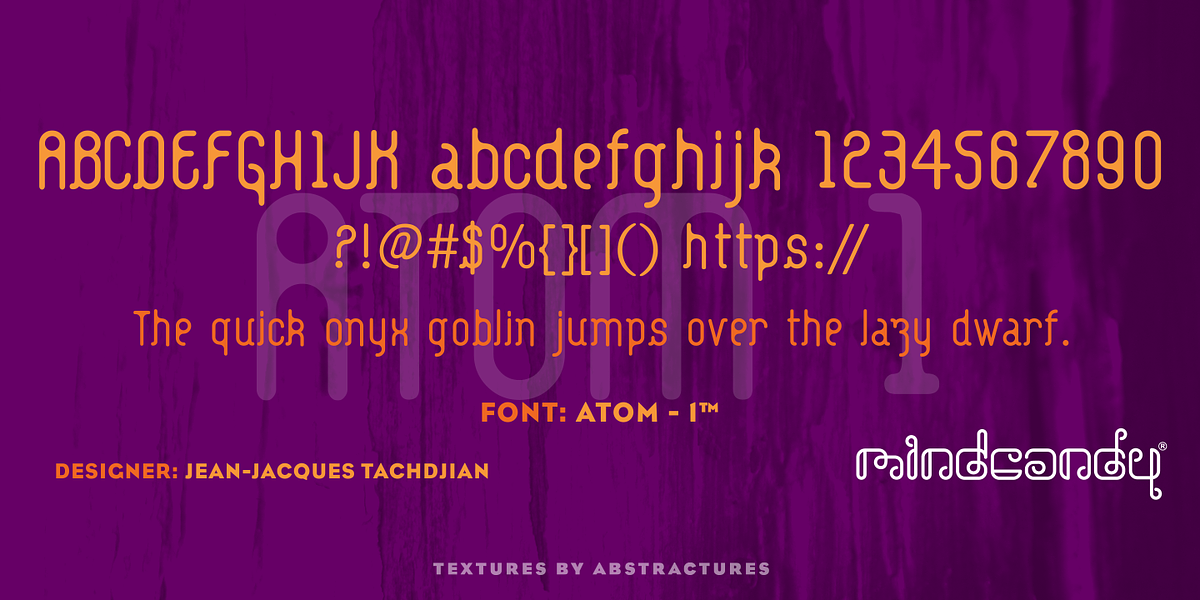 Atom™, a Sans Serif Font by MINDCANDY (Photo 1 of 2)