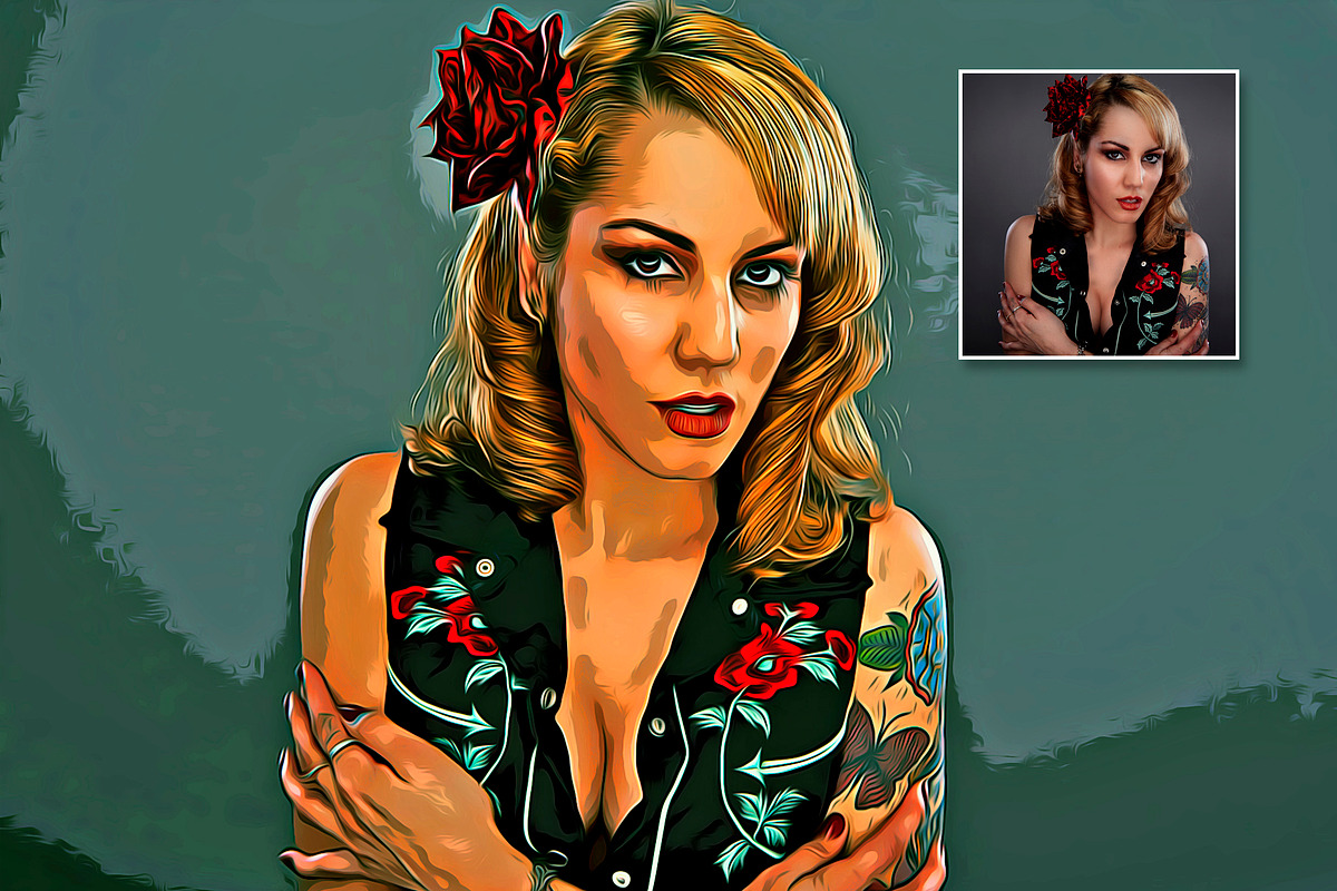 Splendid Oil Paint Cartoon Maker, an Action Add-On by U_Design (Photo 7 of 14)