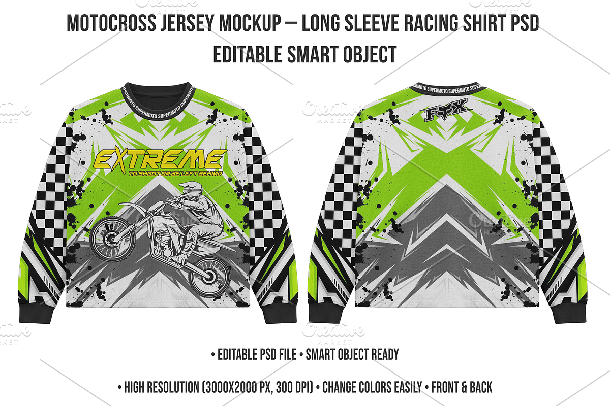 Motocross Jersey Mockup Editable PSD, a Shirt Mockup by std.badboy (Photo 1 of 4)