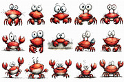 Quirky Funny Crab Clipart, an Illustration by Libby Wishes (Thumbnail 6 of 6)