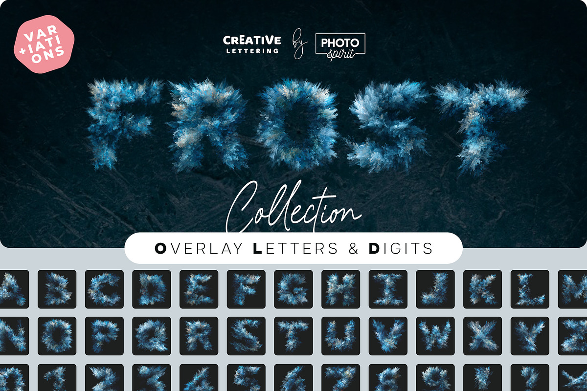 Frost Growths Letters Overlays, a Symbol Font by PhotoSpirit (Photo 1 of 8)