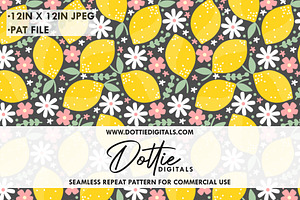 Cute Ditsy Flowers And Lemons