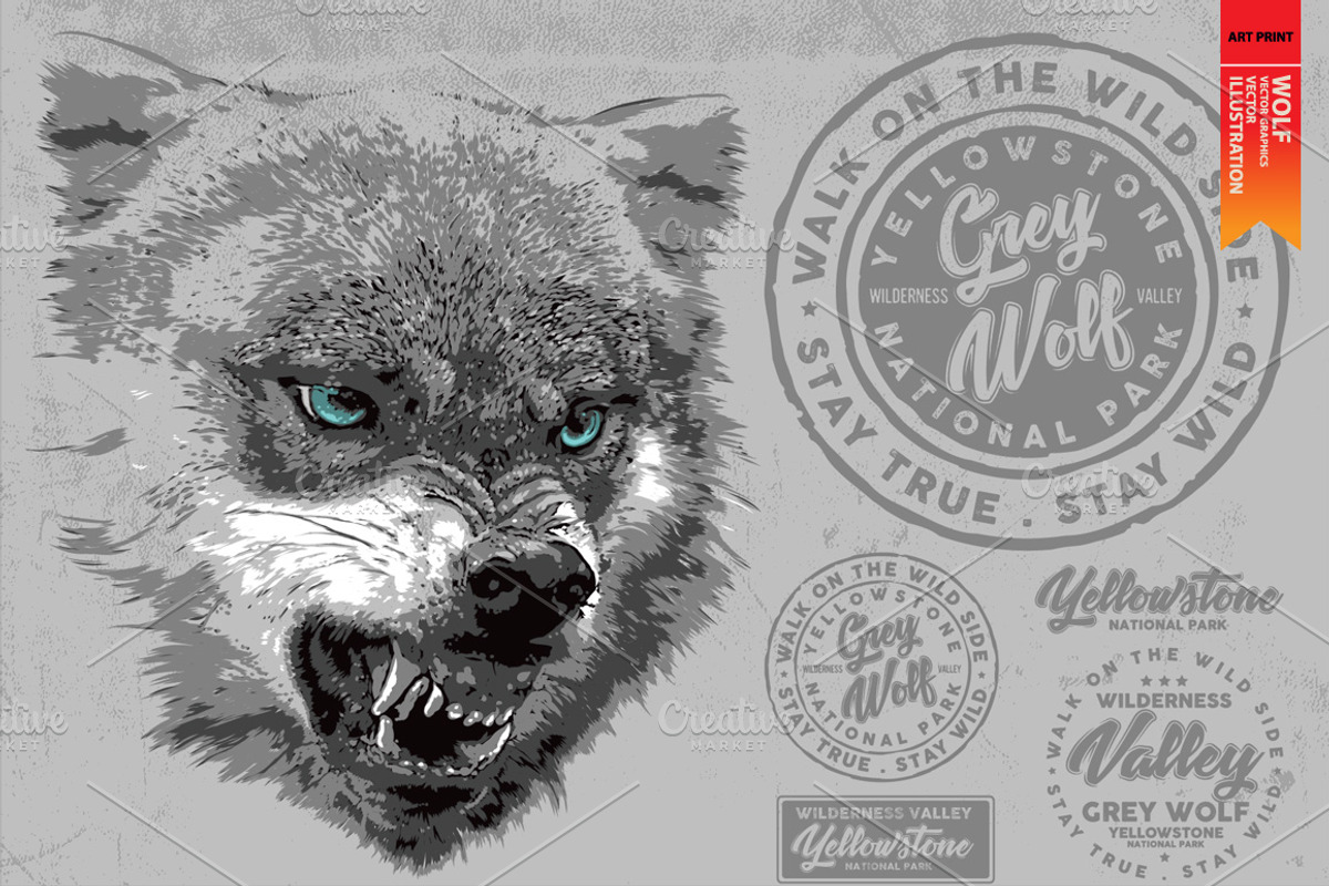 GREY WOLF, an Animal Illustration by Artistic & Unique (Photo 4 of 7)