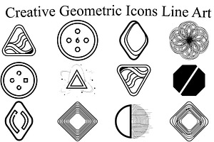Creative Geometric Icons Line Art, an Illustration by Gfx_Store
