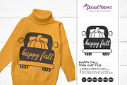 Happy Fall SVG | Truck with Pumpkins, an Illustration by DreamONprints (Thumbnail 1 of 2)