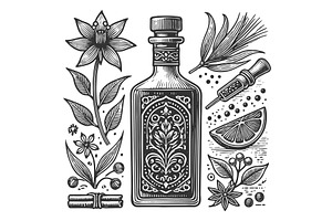 Herbal Medicine Bottle with, a Healthcare Illustration by AlexArt