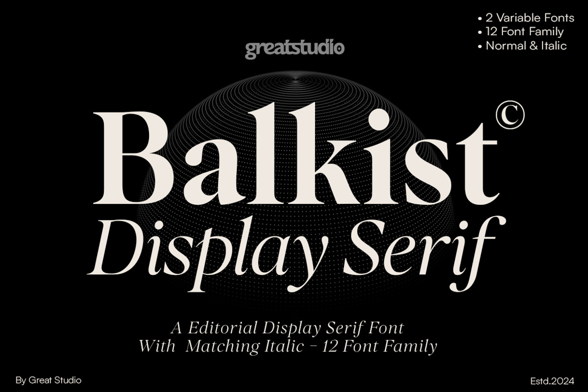 Balkist - 12 Font Family, a Serif Font by Mulkan Nazir (Photo 1 of 15)