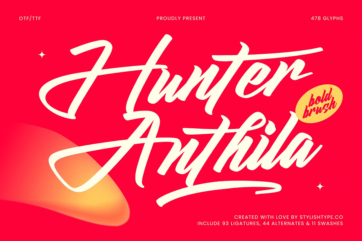 Hunter Anthila Bold Brush Font, a Script Font by stylishtype.co (Photo 1 of 20)