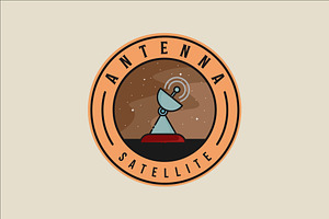 satellite emblem logo vector design, a Branding & Logo Template by zyxroun shop