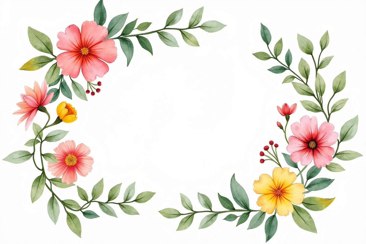 Bright Floral Watercolor Set, an Illustration by jahid234 (Photo 8 of 11)