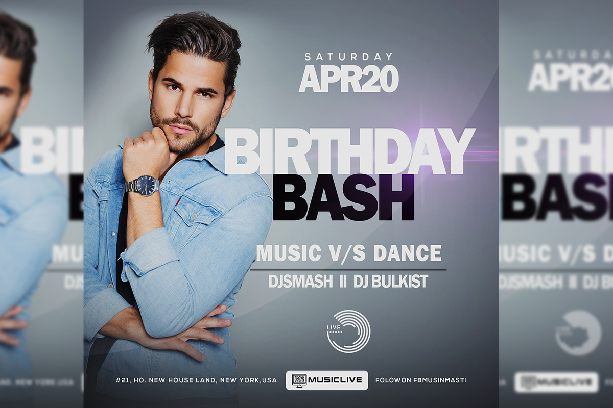 Birthday Night Flyer Template, a Flyer Template by VaaniDesigns