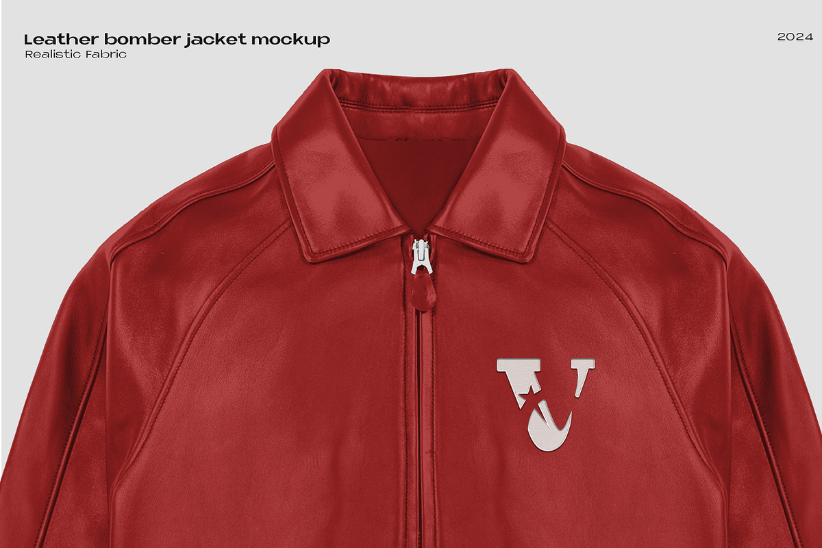 Leather bomber jacket mockup, an Apparel Mockup by Voyage Studio (Photo 2 of 3)