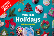 Winter Holidays scene generator V.2, a Product Mockup by All Design Store (Thumbnail 1 of 2)