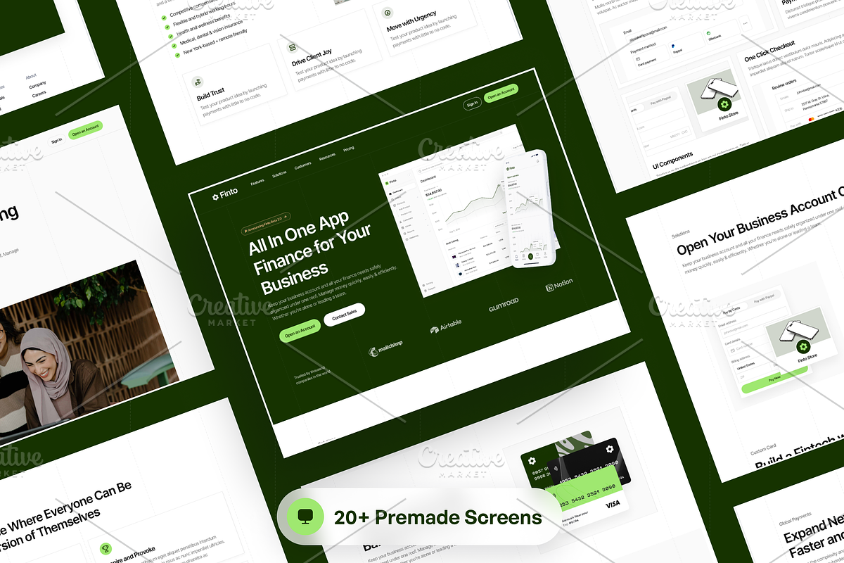 Finto - Finance Website Template, an UI Kit Template by Unpixel Design (Photo 5 of 8)