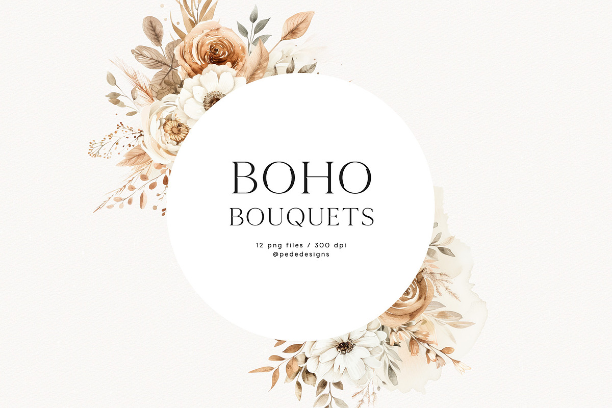 Boho Bouquets, a Decorative Illustration by PeDe Designs (Photo 6 of 9)