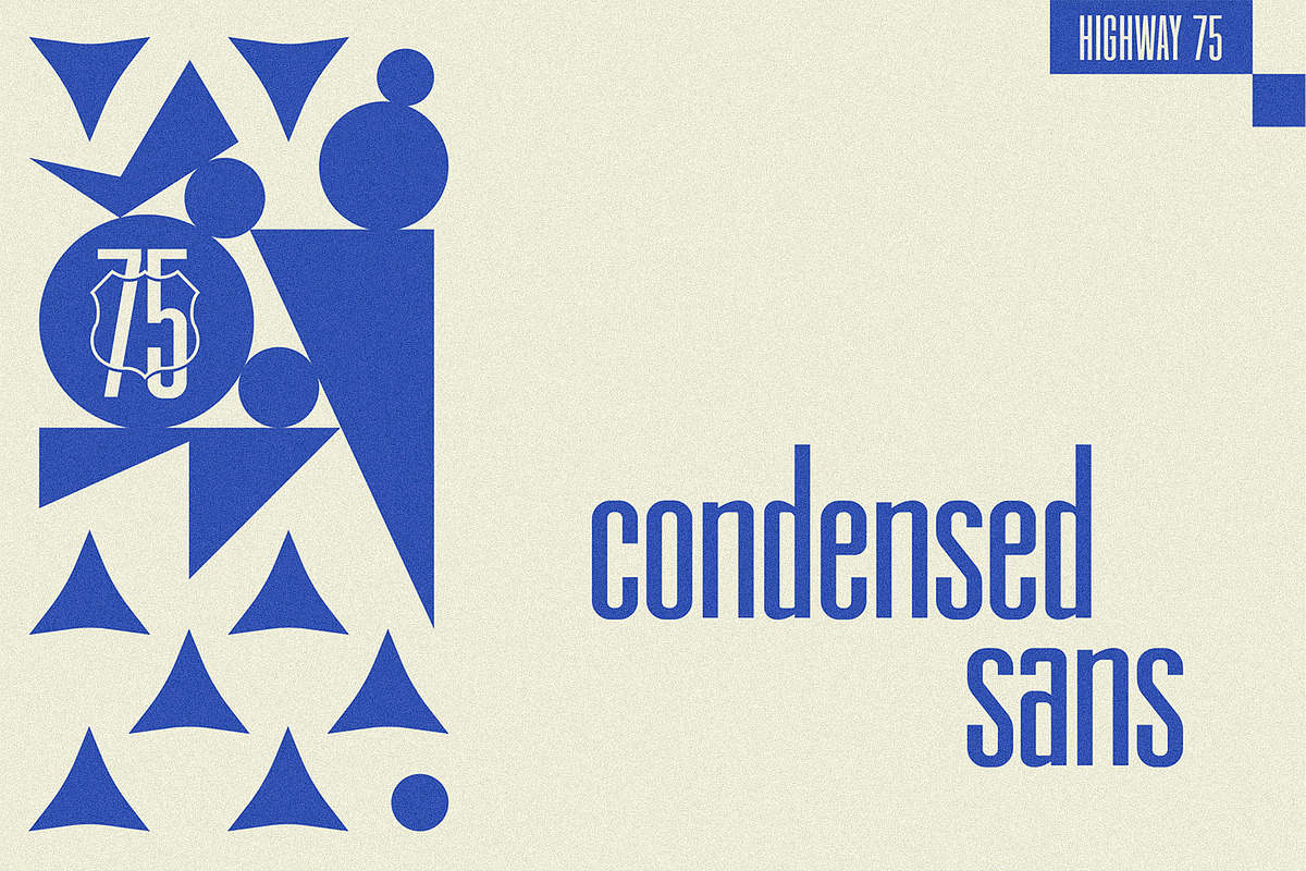 Highway 75 - Condensed Sans-Serif, a Sans Serif Font by Lateral Design (Photo 2 of 16)