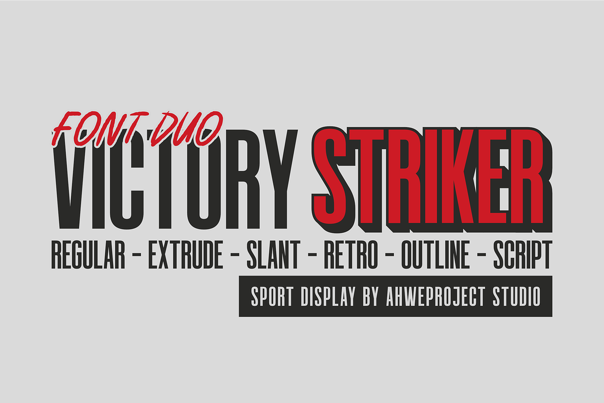 Victory Striker - Font Duo, a Sans Serif Font by ahweproject (Photo 1 of 12)