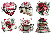 Whimsical Valentines Day Clipart, an Illustration by Daily.Designs (Thumbnail 5 of 7)